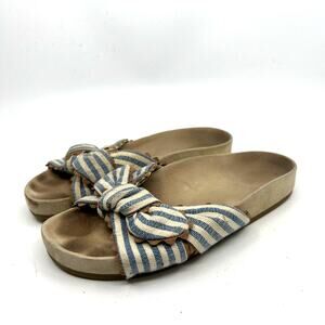 Loeffler Randall Beattie Knotted Striped Slide Sandals Women's 5 US